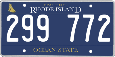 RI license plate 299772
