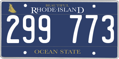 RI license plate 299773