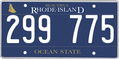 RI license plate 299775