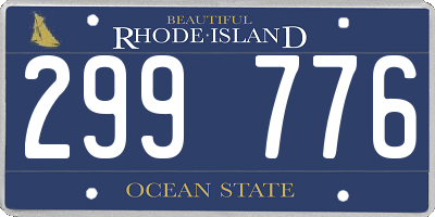RI license plate 299776