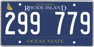 RI license plate 299779