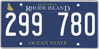 RI license plate 299780
