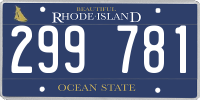 RI license plate 299781