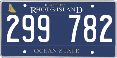 RI license plate 299782