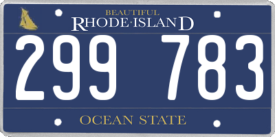 RI license plate 299783
