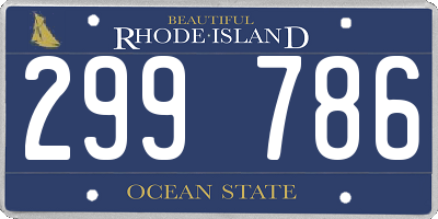 RI license plate 299786