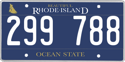RI license plate 299788