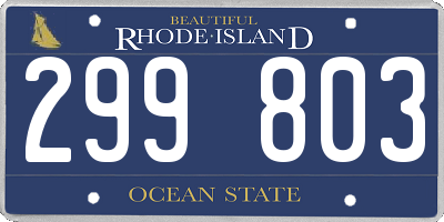 RI license plate 299803