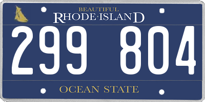 RI license plate 299804