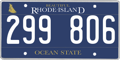 RI license plate 299806