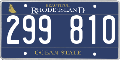 RI license plate 299810