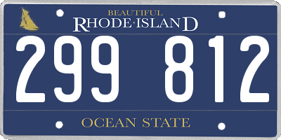 RI license plate 299812