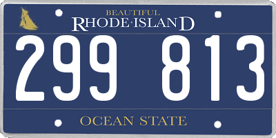 RI license plate 299813