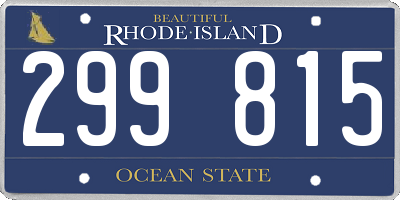 RI license plate 299815