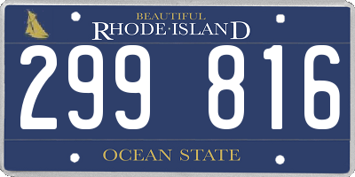 RI license plate 299816