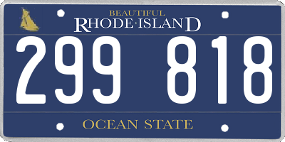RI license plate 299818