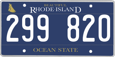 RI license plate 299820