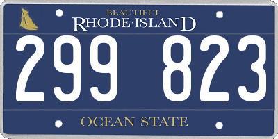 RI license plate 299823