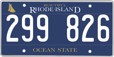 RI license plate 299826