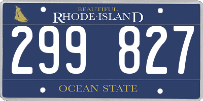RI license plate 299827