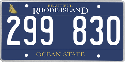 RI license plate 299830