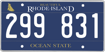 RI license plate 299831