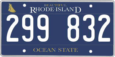 RI license plate 299832