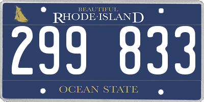 RI license plate 299833