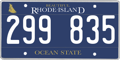 RI license plate 299835