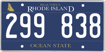 RI license plate 299838