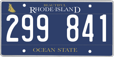 RI license plate 299841