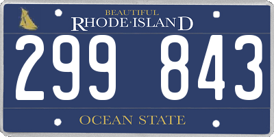 RI license plate 299843