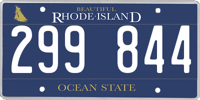 RI license plate 299844