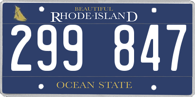 RI license plate 299847