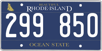 RI license plate 299850