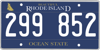 RI license plate 299852