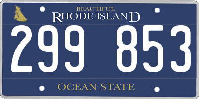 RI license plate 299853