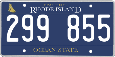 RI license plate 299855