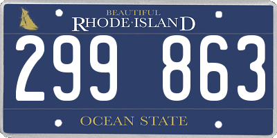 RI license plate 299863