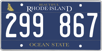 RI license plate 299867