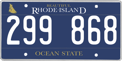 RI license plate 299868