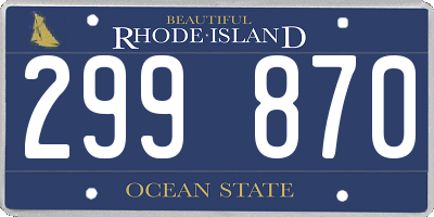 RI license plate 299870