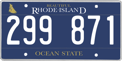 RI license plate 299871