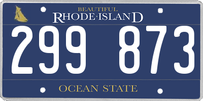 RI license plate 299873