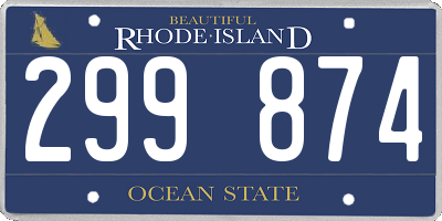 RI license plate 299874