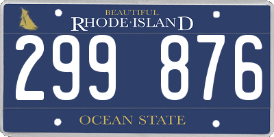 RI license plate 299876