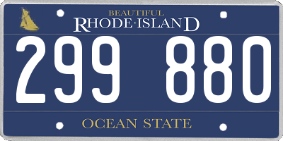 RI license plate 299880
