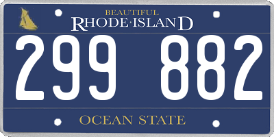 RI license plate 299882
