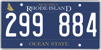 RI license plate 299884