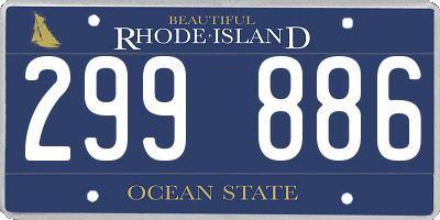 RI license plate 299886